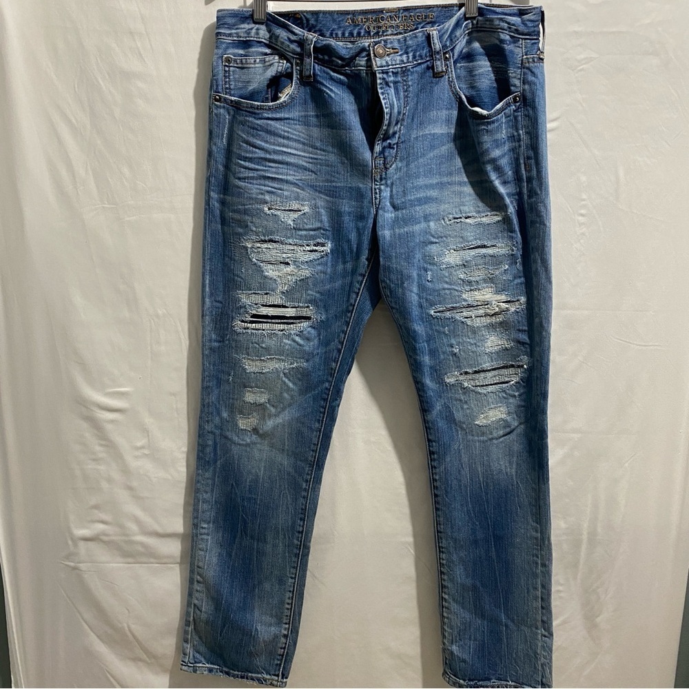American Eagle Men’s faded ripped jeans size 36 - Picture 2 of 15